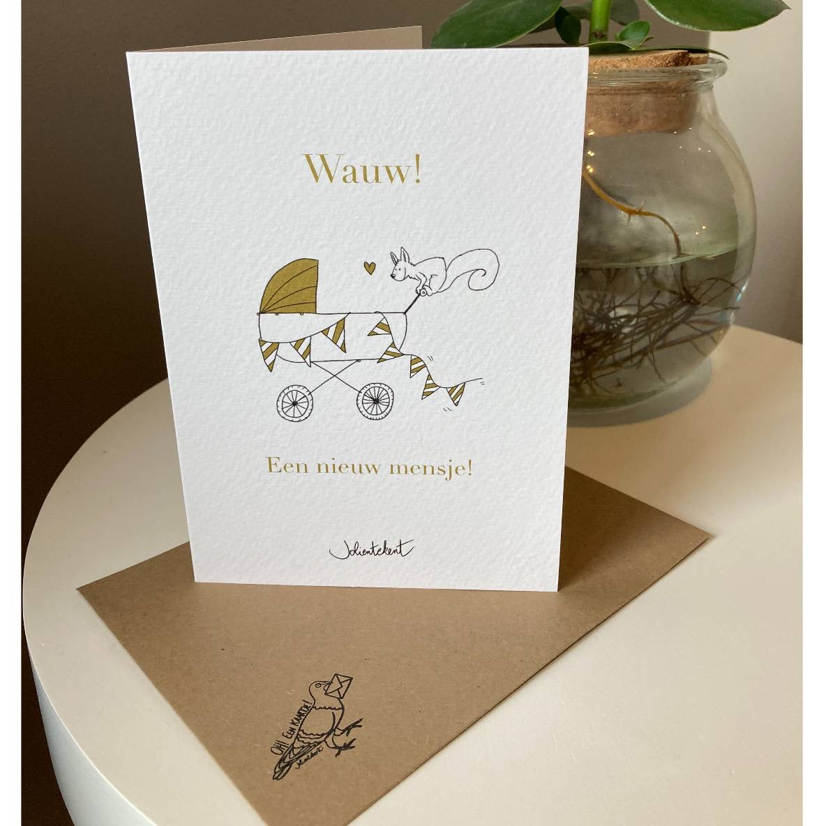 Wenskaart Jolien tekent ‘ kindje’