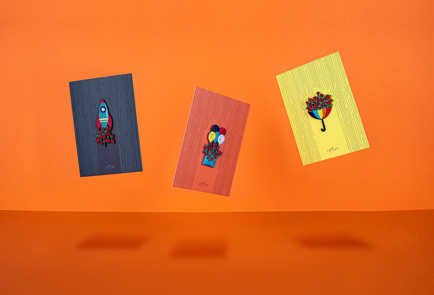 Philimonius Loovt flowers raket rouwkaart troostkaart strijkapplicatie