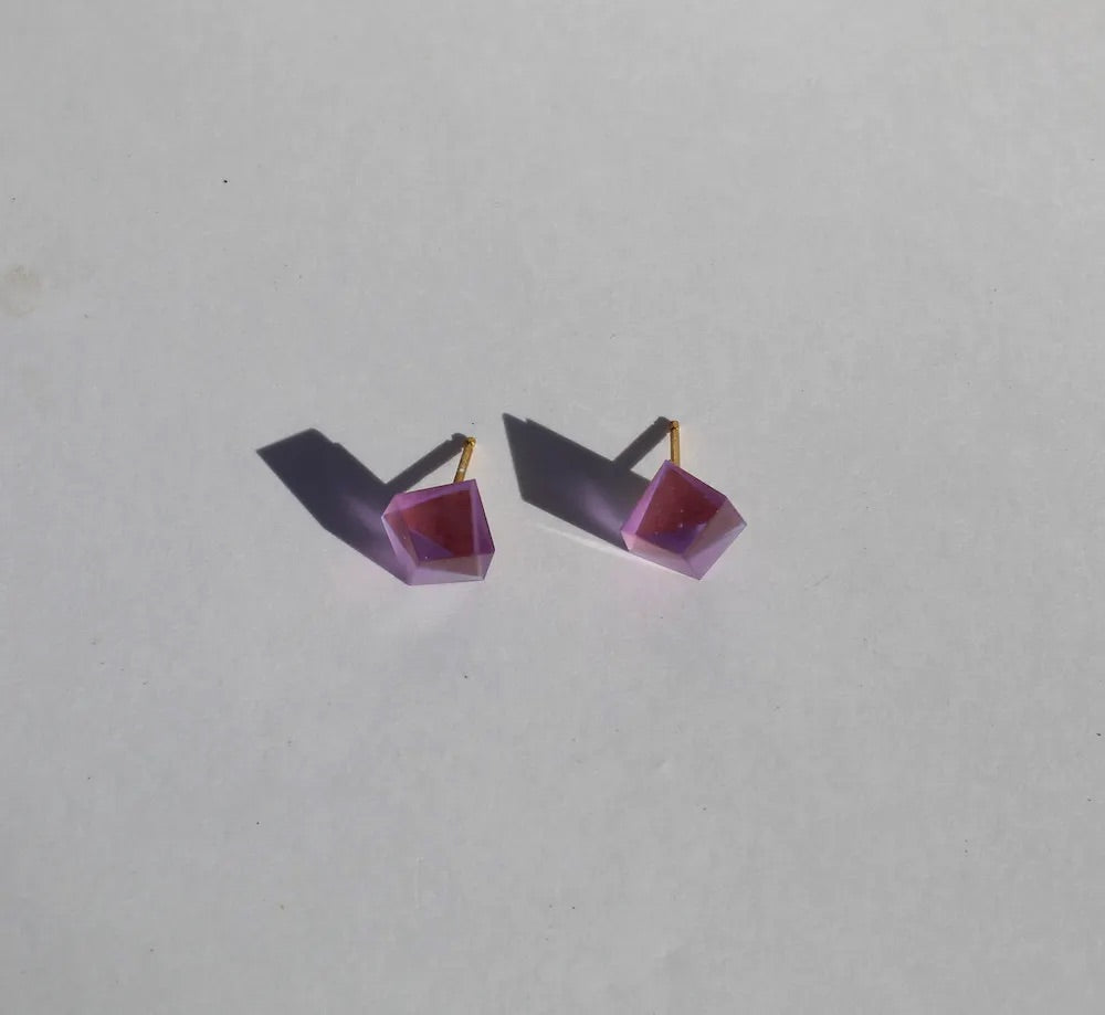 Beira oorringen GEO JELLY GOLD veryperi violet