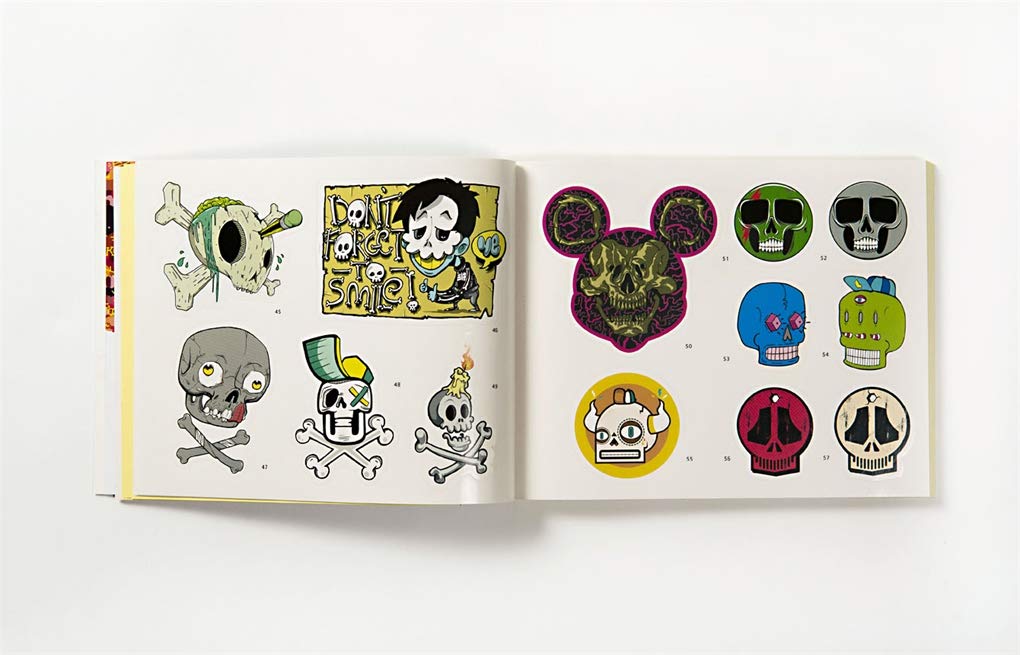Laurence King stickerboek stickerbomb skulls