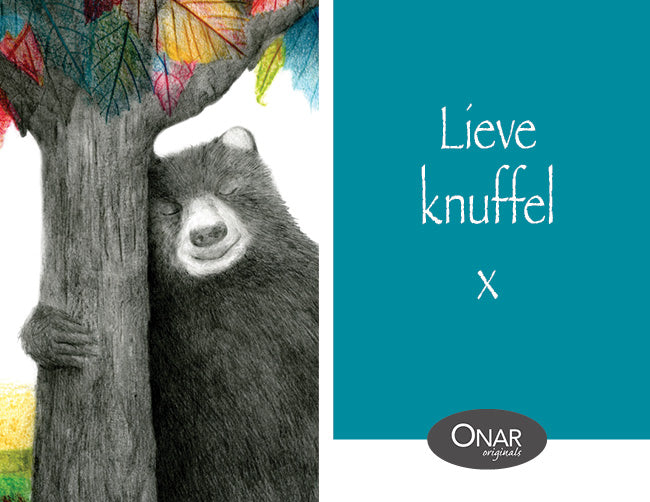 Philimonius wenskaart Onar originals lieve claesen knuffels uit een doosje