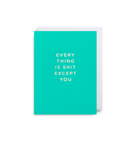 Lagom Design wenskaart Everything is shit except you bij webshop Philimonius
