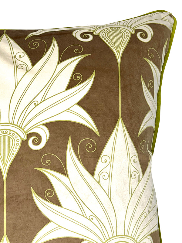 Vanilla fly art deco kussen brown decadent bij webshop Philimonius