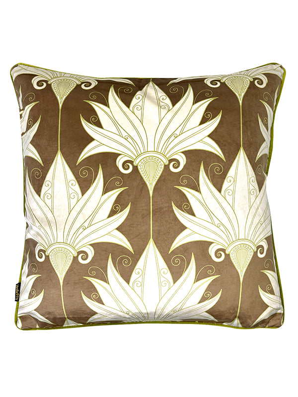 Vanilla fly art deco kussen brown decadent bij webshop Philimonius