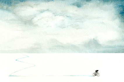 Philimonius  wenskaart Onar originals lieve claesen rouwkaart fietser