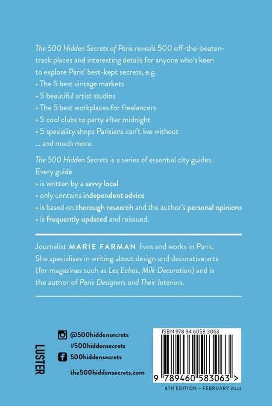 The 500 hidden secrets of Paris