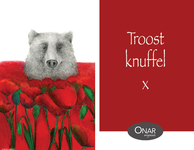 Philimonius  wenskaart Onar originals lieve claesen knuffels uit een doosje