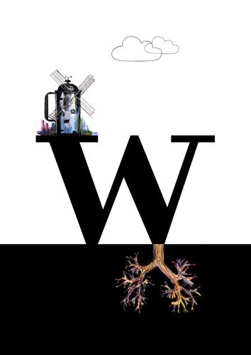 Philimonius, Willem Pirquin, letterkaarten, alfabet, alfabetkaarten, letter w